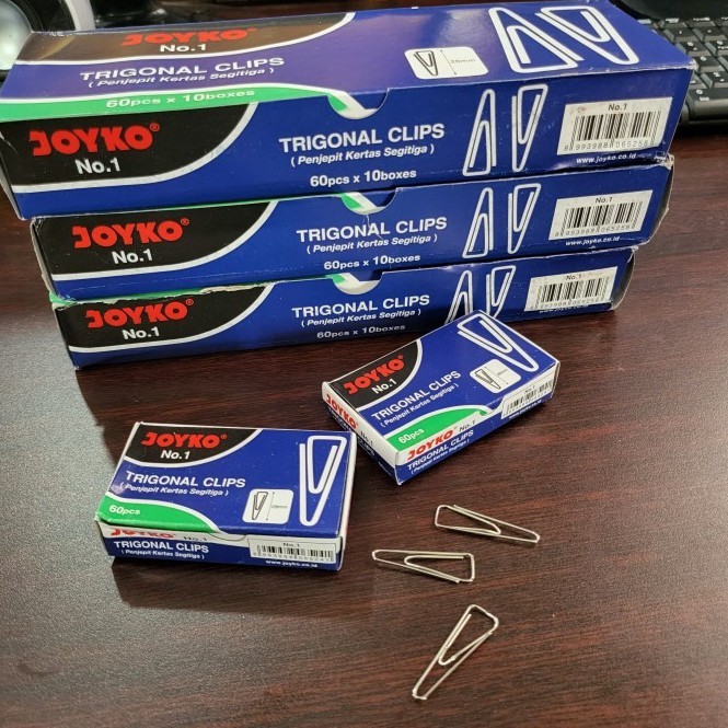 

Trigonal Clips / Paper Clip Joyko no 1 - 1 pak isi 10 box