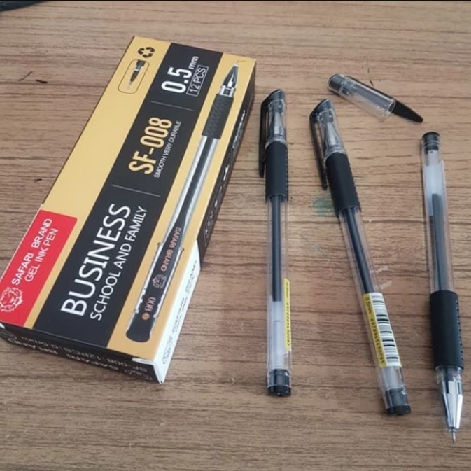 

(1 Pack/ 12pcs) BOLPOINT SF008 BLACK/ BOLPEN/ PULPEN GEL SAFARI SF-008