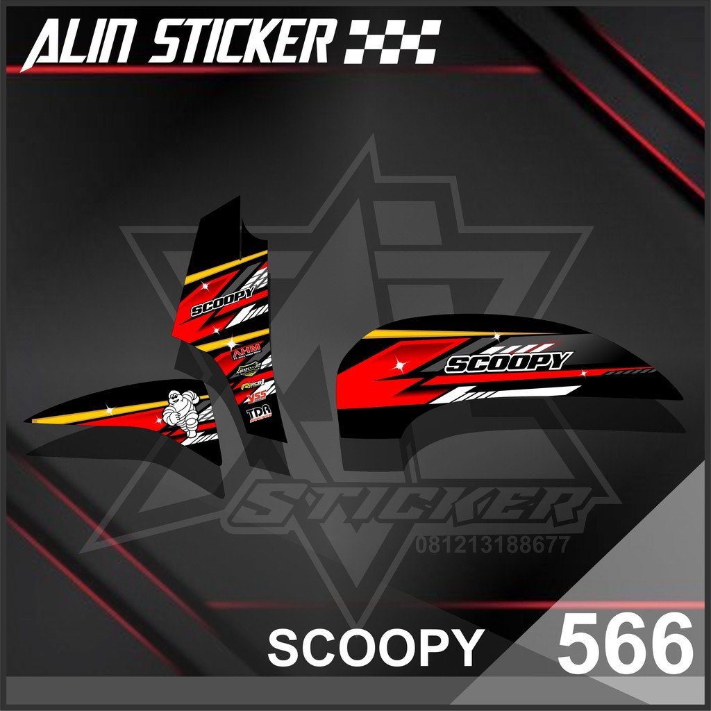 Striping Semi Full Scoopy 2016 Old / 2014 /2013 - Sticker Striping Murah Scoopy Old Racing