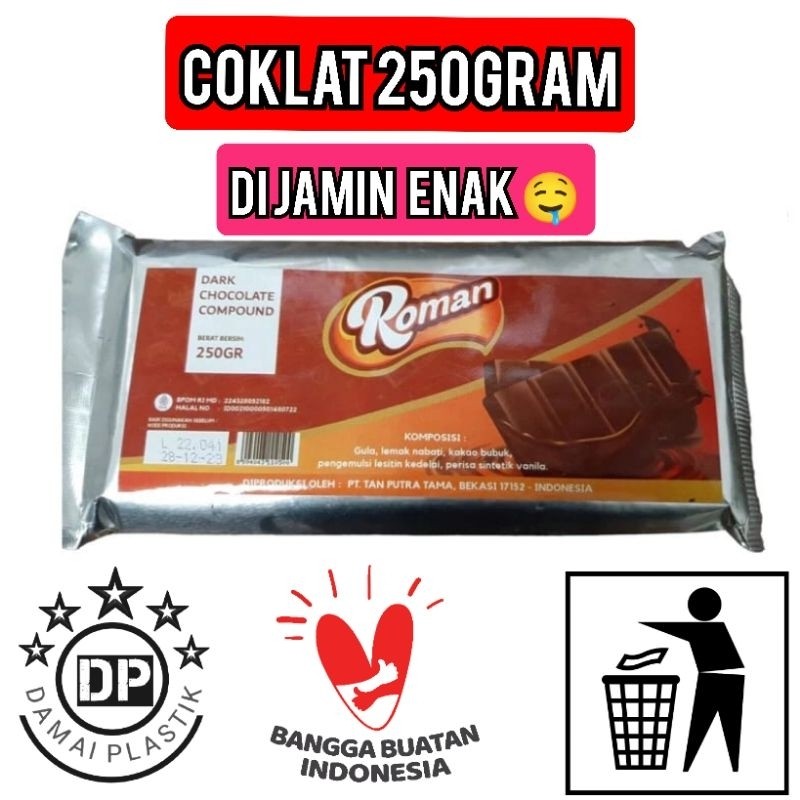 

Coklat CHOCOLATE ROMAN 250GRAM COKELAT COMPOUND 250GR