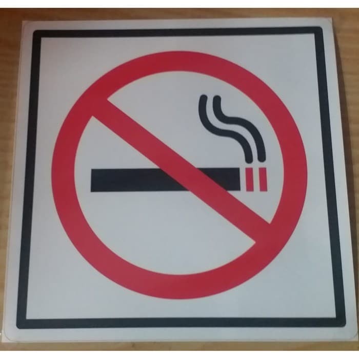 

JUAL SIGN LABEL STICKER K3 SAFETY DILARANG MEROKOK 15X15CM