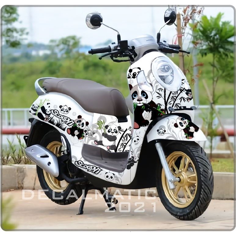 Stiker Full Body Decal Scoopy  + stiker dashboard  Scoopy Prestige 2020 2021 2022 2023 Panda