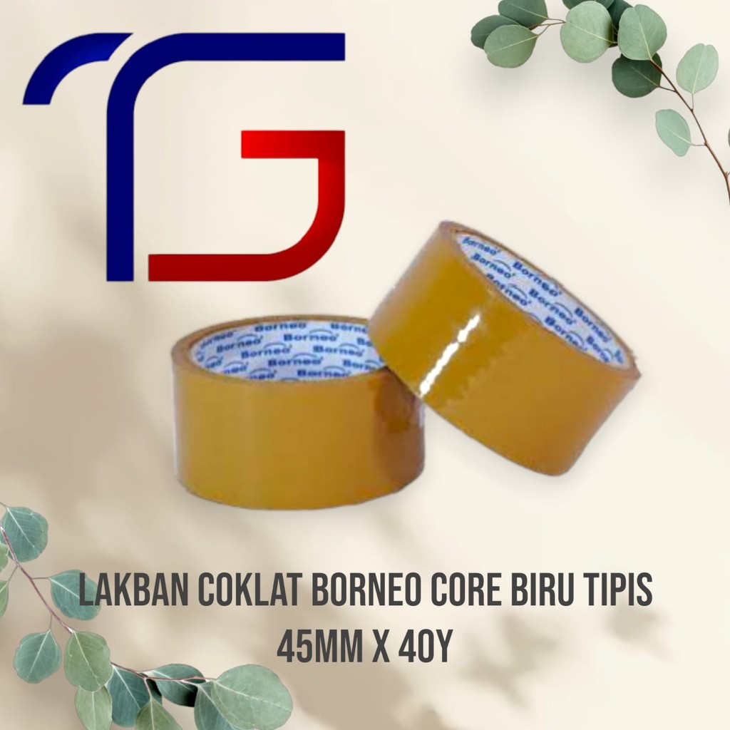 

Lakban Coklat Core Biru Borneo Tipis 45mm x 40yard Merekat Kuat