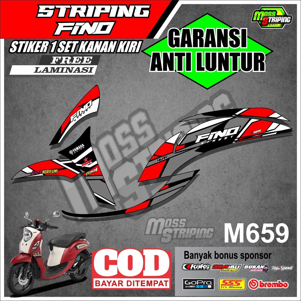 STRIPING MOTOR FINO 125 GRANDE PREMIUM  STICKER MOTOR SETRIPING LIST VARIASI FINO 125 SEMI FULL BODY