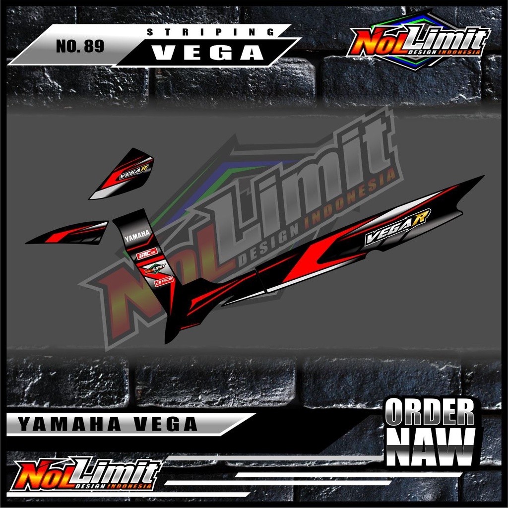 Striping Vega R LAMA - Sticker Striping Variasi List Motor Vega R LAMA Motif Racing motif Terlaris