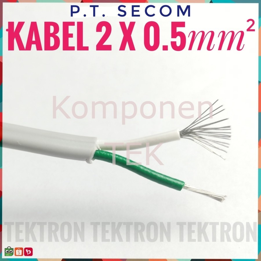 KABEL 2x0.5mm2 LISTRIK 0.5mm 2x0.5 mm Serabut Tembaga harga permeter