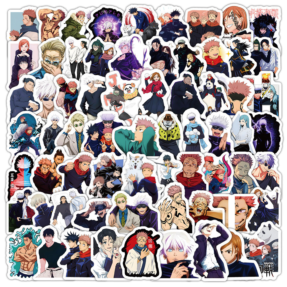

100pcs Jujutsu Kaisen Cartoon Stickers Notebook Suitcase Laptop Water Bottle Waterproof Sticker Diy Decoration For Kids Toy