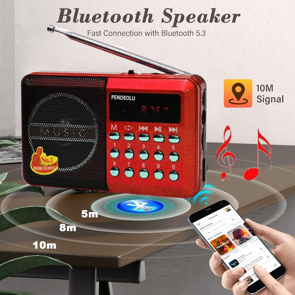 Radio Bluetooth JOC Digital FM/SD/USB/MP3 Player Speaker Radio - Baterai atau listrik /MP3 JOC Digit