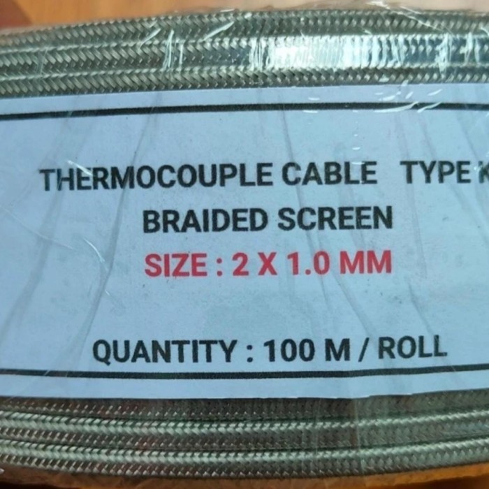 kabel thermocouple type k 2 X 1.0 MM braided screen