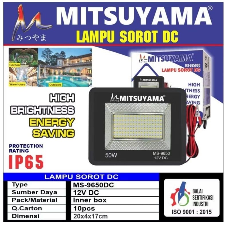 lampu sorot lampu tembak 50watt 12v mitsuyama lampu sorot DC 12v 50w mitsuyama ms 9650DC