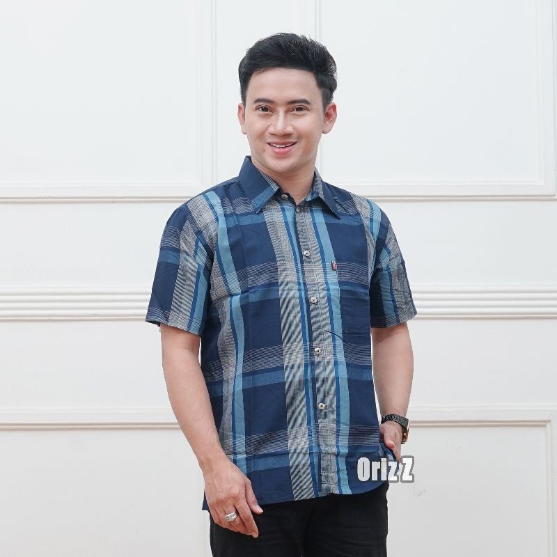 KEMEJA PRIA DEWASA HEM PRIA LENGAN PENDEk KEMEJA GARIS CASSUAL KEMEJA KOTAK PRIA DEWASA