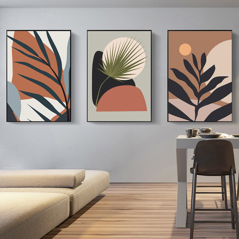 

Abstract Tropical Plants Flower Canvas Painting Poster and Prints Modern Geometry Wall Art Picture for Living Room Nordic Decor