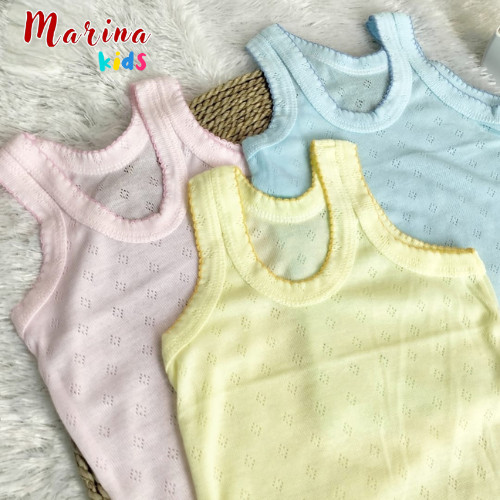 [6Pcs] SINGLET LUBANG WARNA - KAOS DALAM MARINA ANAK/REMAJA MURAH CEWEK/COWOK