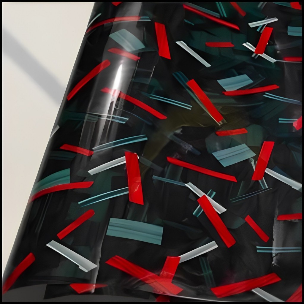 SKOTLET BAHAN STICKER STIKER CARBON FORGET VIRAL MERAH (METER)