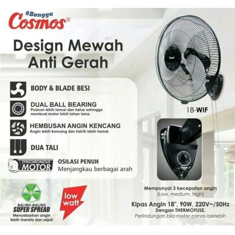 Wall Fan 18 Inch Cosmos Wif 1803 S Kipas Angin Dinding 18 Inch Cosmos 18 Wif Kipas Dinding Jaring Be