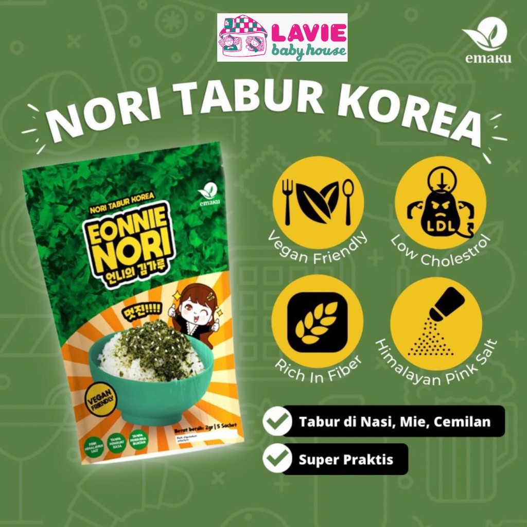 

Emaku Eonnie Nori - Nori Tabur Korea NoMSG | Bumbu Tabur | Rumput Laut