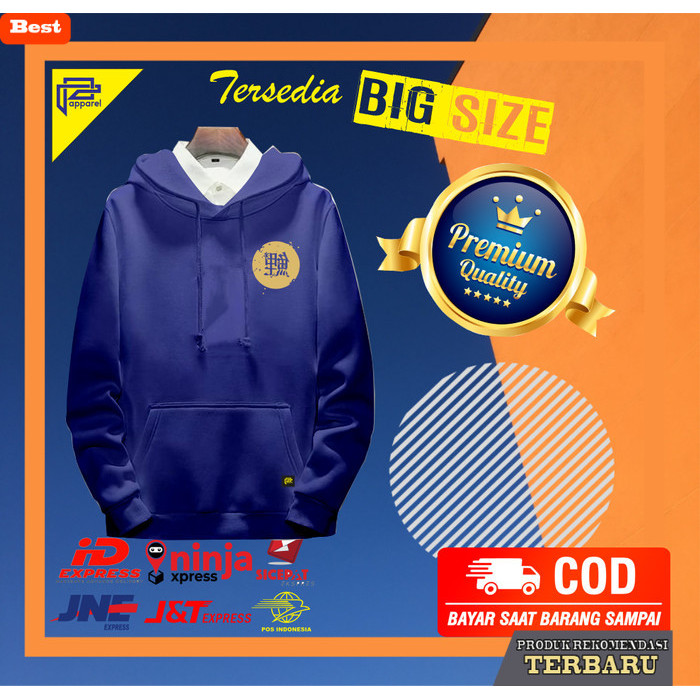 hoodie pria keren JAKET HOODIE JEPANG OUTWEAR DISTRO PRIA TERBARU - Biru, M