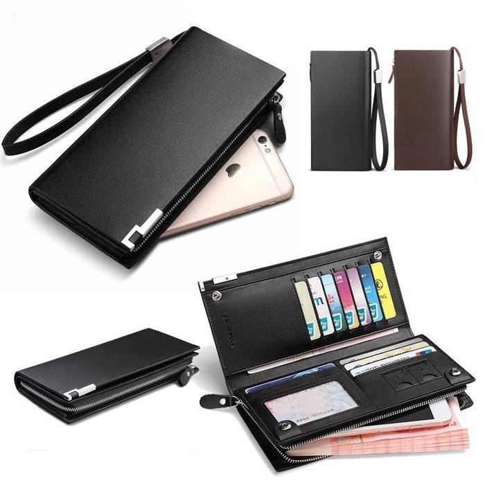 Dompet Panjang Bahan Kulit Tas Dompet Dompet unisex laki laki dan perempuan