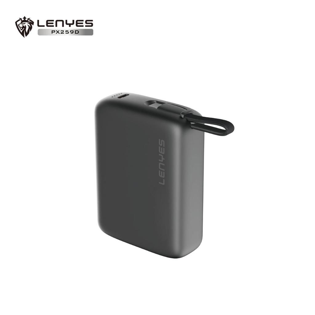 LENYES PX259D Super Mini Powerbank 20000mAh Fast Charging 22.5W Built In Cable Type C Output Power Bank
