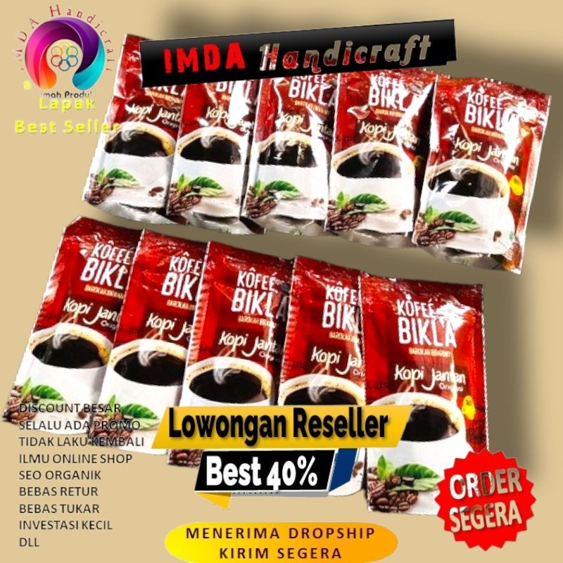 

IMDA HANDICRAFT PAKET 50 PCS KOPI BIKLA JANTAN ASLI KOPI ROBUSTA JEMBER 125 GRAM