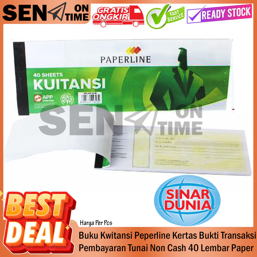 

Nota Check Buku Kwitansi Peperline Kertas Bukti Transaksi Pembayaran Kuitansi Kecil Tanggung Tunai Non Cash Tunay Bayar Sedang 40 Lembar Lembaran Nominal Kantor Bank Toko Paper Line Hijau Kuning Struk Setruk Bon Resi Pembelian DIK Kuwitansi Administrasi