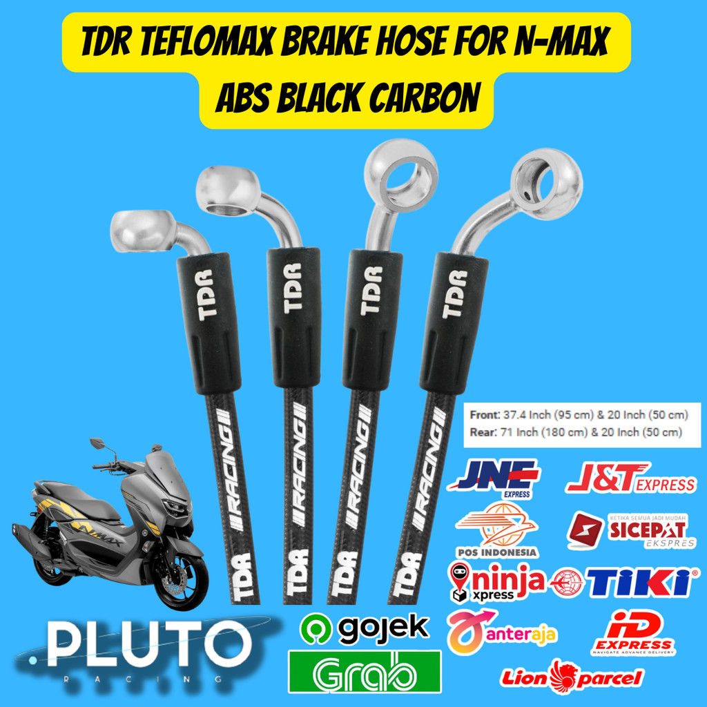 TDR Teflomax Brake Hose For all new n-max n-max old ABS black carbon banjo stainless sela teflomax a