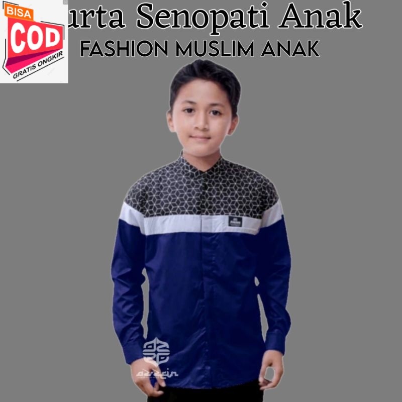 Baju Koko anak Lengan Panjang remaja SD SMP kombinasi batik