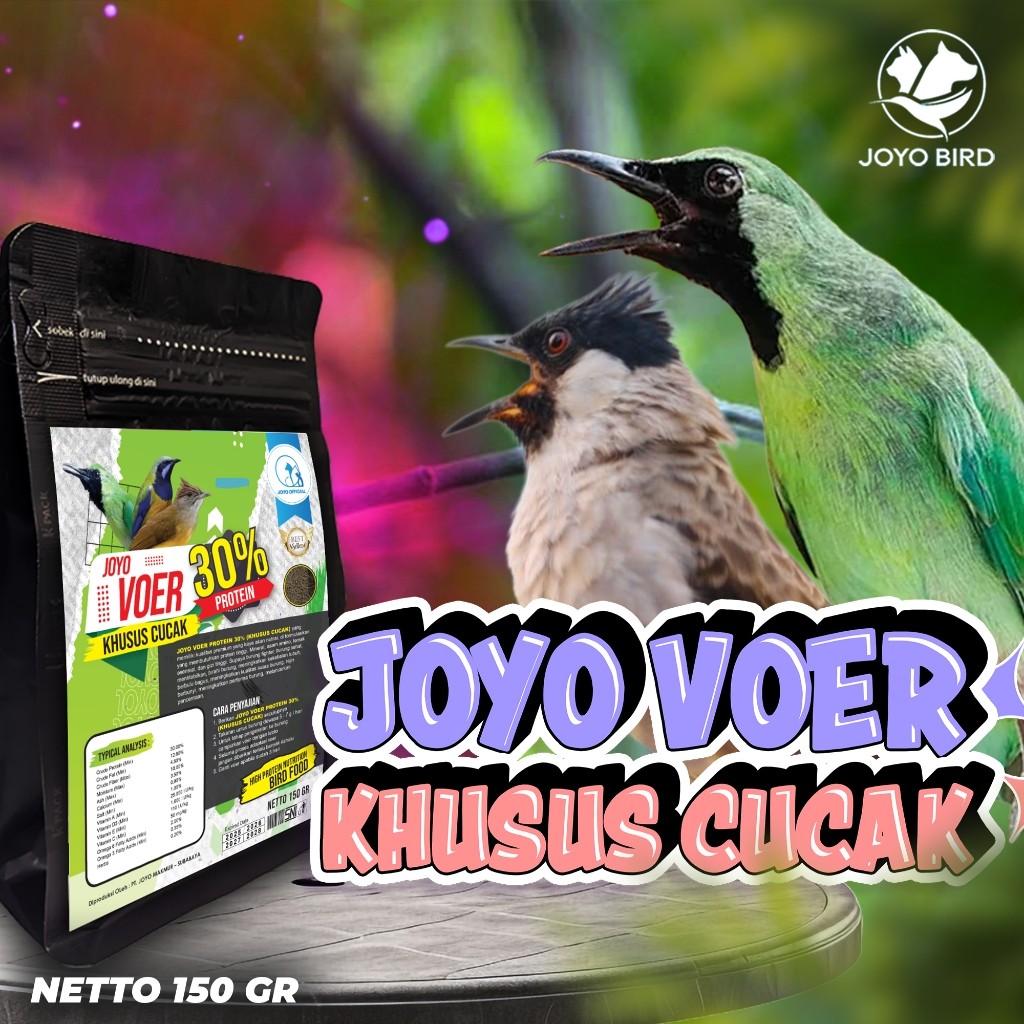 MAKANAN BURUNG CUCAK | VOER BURUNG CUCAK | PAKAN BURUNG | MAKANAN BURUNG | VOER PROTEIN 30% 150 GR (