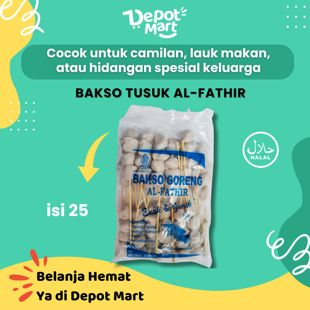 

Al fathir Bakso Tusuk Bakso Ikan Tusuk Al Fathir 25Pcs / Enak / Halal DepotMart