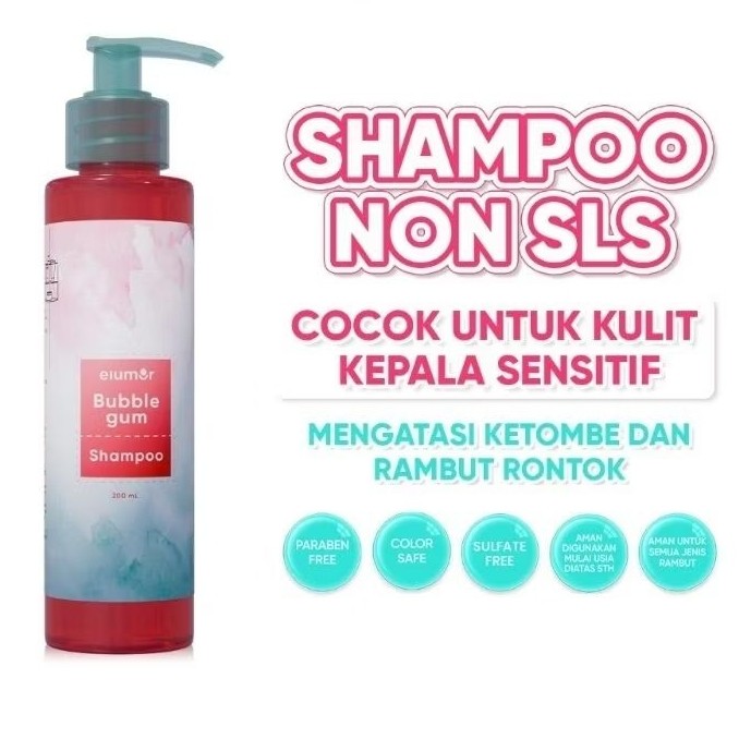 Elumor Bubble Gum Shampo Non SLS 200 ml BPOM - Elumor Shampoo