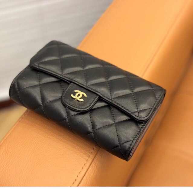 [Full set] PO Chanel long Wallet dompet kulit domba Size15.5*10cm