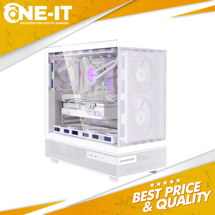 Case FPMAX Crystal Z8 Mid Tower ATX White Casing PC Komputer