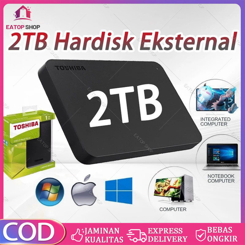 Toshiba SSD Portable SSD External Hardisk Eksternal Hard Drive USB 3.0 2TB Portable Eksternal Hardis