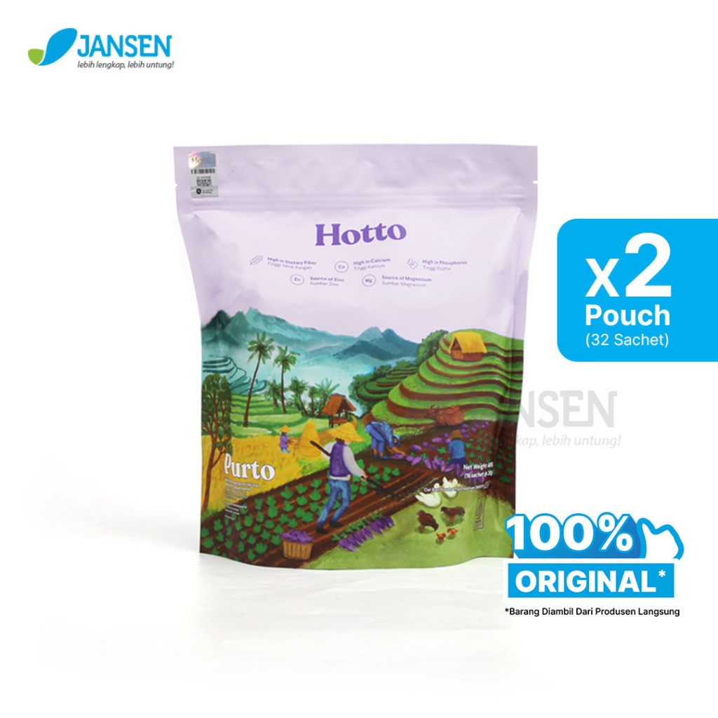 

Hotto Purto Multigrain (2 Pouch x 16 Sachet ) - Antioksidan Ubi Ungu Original