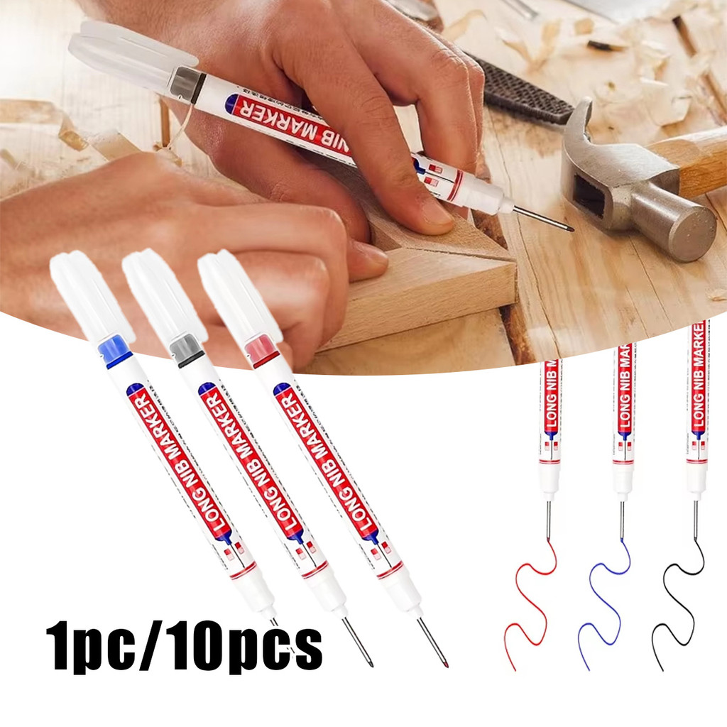

10PCS Spidol Marker Serbaguna Spidol Untuk Kayu Long Head Marker Anti Air Long Nib Marker Multiguna