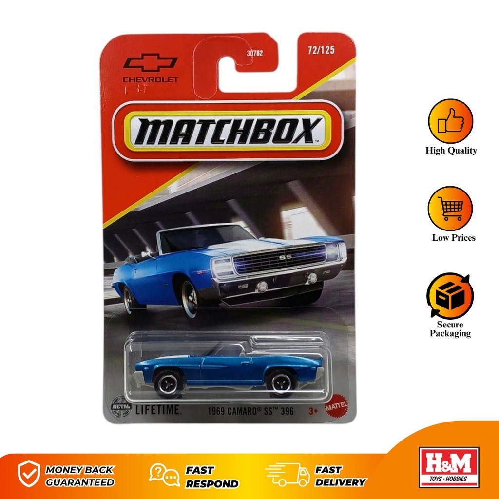 Matchbox 1969 Camaro SS 396 Biru - 93BD