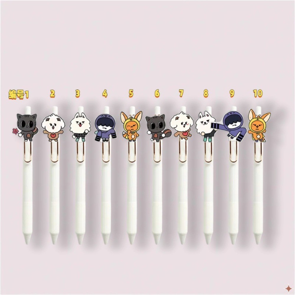 

KPOP Idol Boy Group Cui Xiubin Lonely Boy Uses Neutral Pens To Create Cute Cartoon Animal Plastic Signature Pens for Fan To Gift