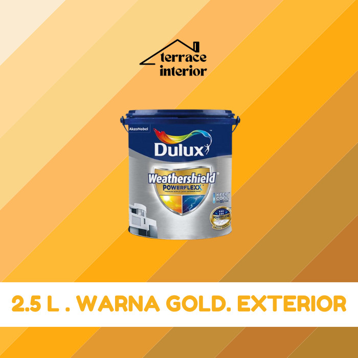 Cat Tembok Dulux Weathershield Powerflex Exterior 2.5L Gold  Gloss
