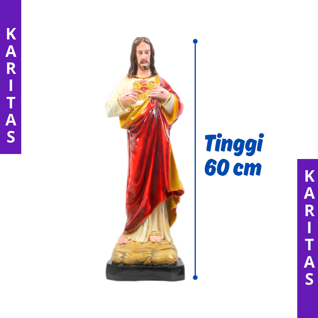 PATUNG YESUS 60 CM / PATUNG TUHAN YESUS HATI KUDUS / PATUNG YESUS BESAR