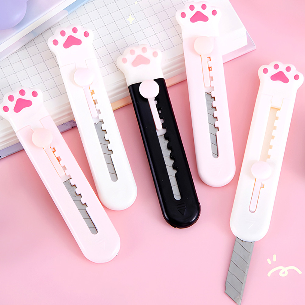 

Multipurpose Cute Cat Paws Utility Knife Kitchen Package Mini Small Knives Box Cutter Tools DIY Hobby Craft Aesthetic Stationery