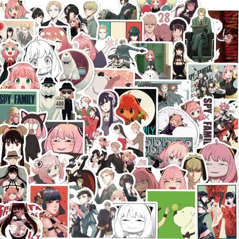 

NEW!10/50pcs Japanese Anime SPY×FAMILY Stickers For Laptop Matte Decals Car Skateboard Graffiti