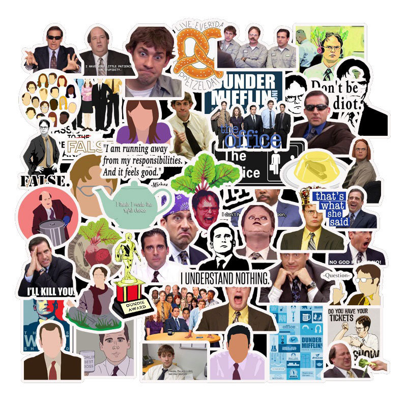 

50PCS Funny TV Show The Office Stickers Graffiti Decals Motorcycle Travel Luggage Guitar Skateboard Cartoon Sticker Classic Toy