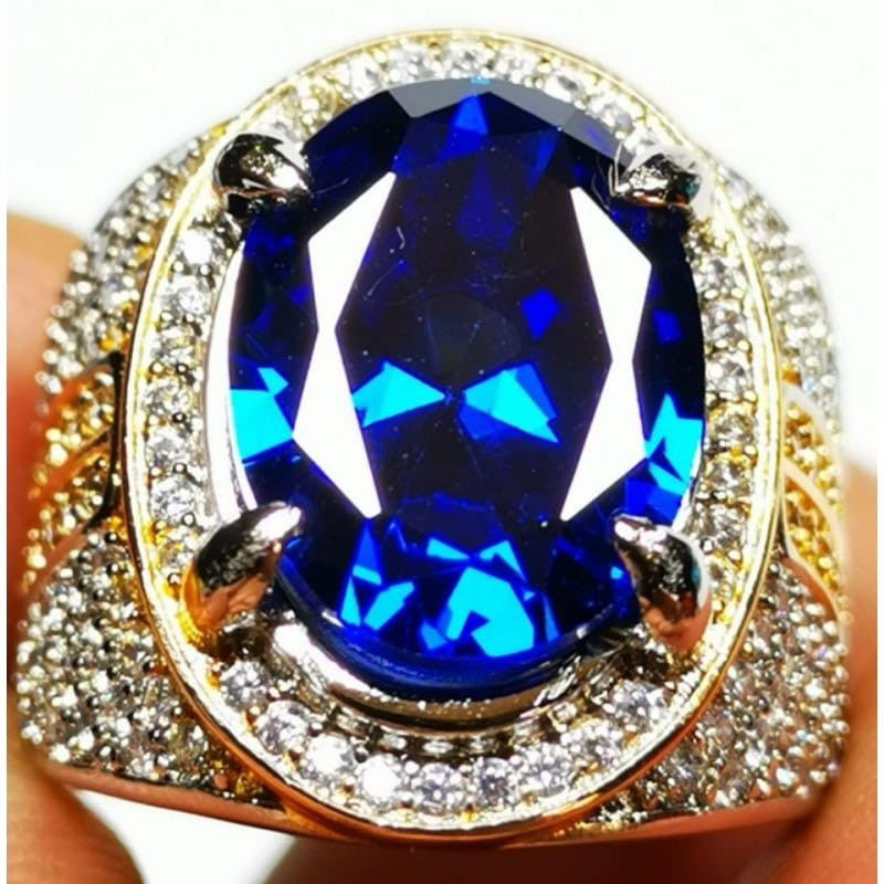 Batu Blue Safir Asli Natural Bukan Lab Cutting Super Mewah HQ Crystal