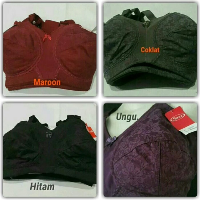 Bra/Bh Sorex 02001 BIG Size 44.46/tanpa busa/tali besar - Hitam, 44