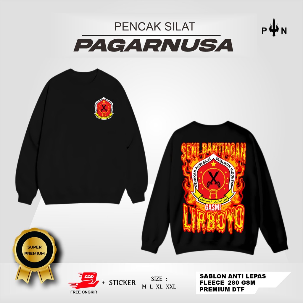 Sweater Desain Terbaru Pagar Nusa Seni Bantingan Gasmi Lirboyo Sablon Tidak Mudah Luntur