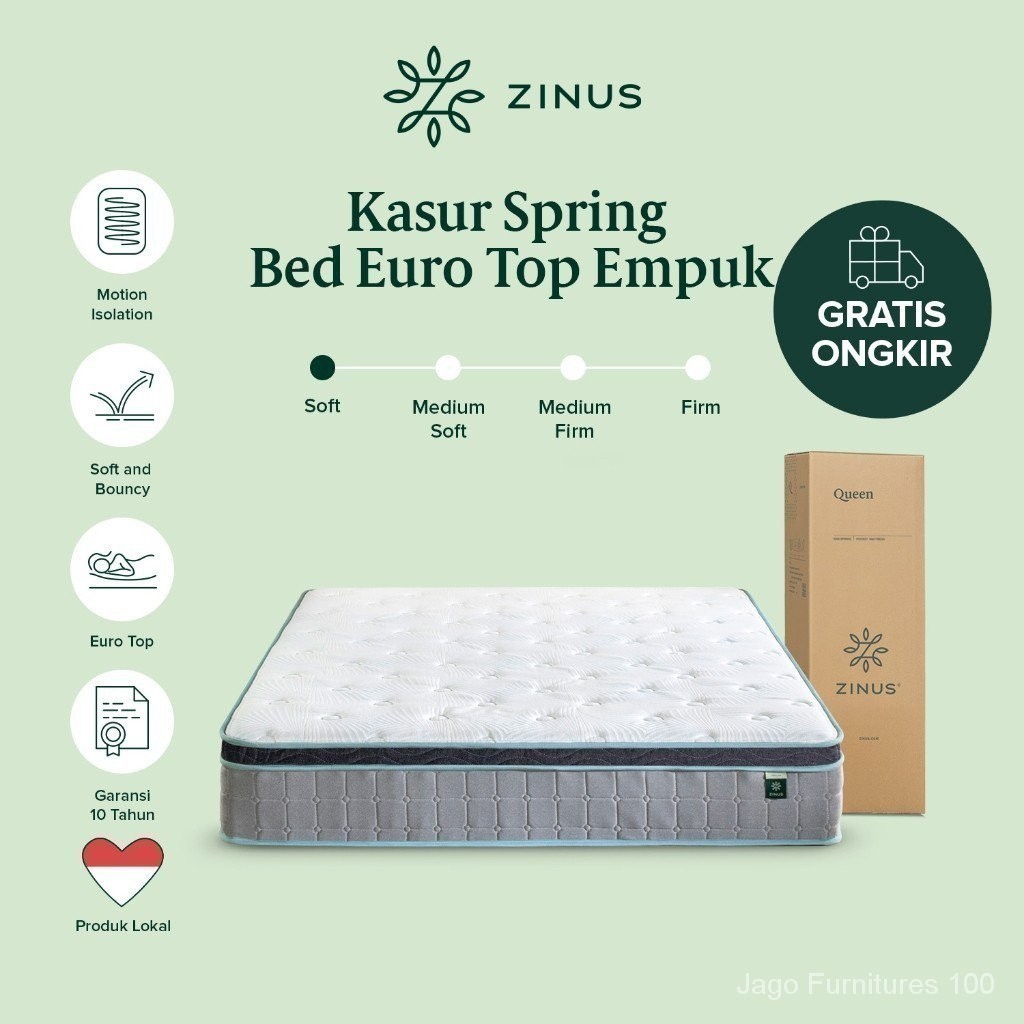 Zinus Kasur Euro Top Empuk - Jago Furnitures