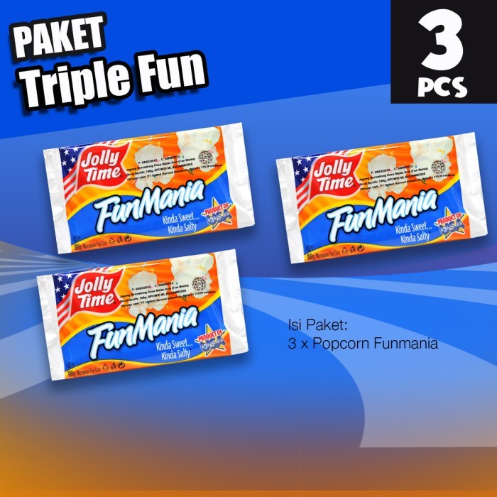 

Paket Triple Fun (3FM) - Jolly Time Mircowave Popcorn
