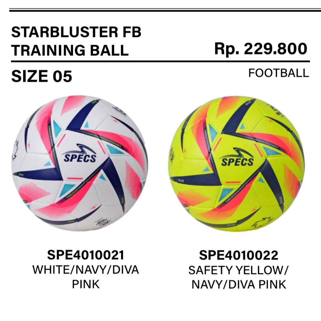 {SIZE 5} Bola Kaki Specs STARBLUSTER FB TRAINING BALL SIZE 5 Original