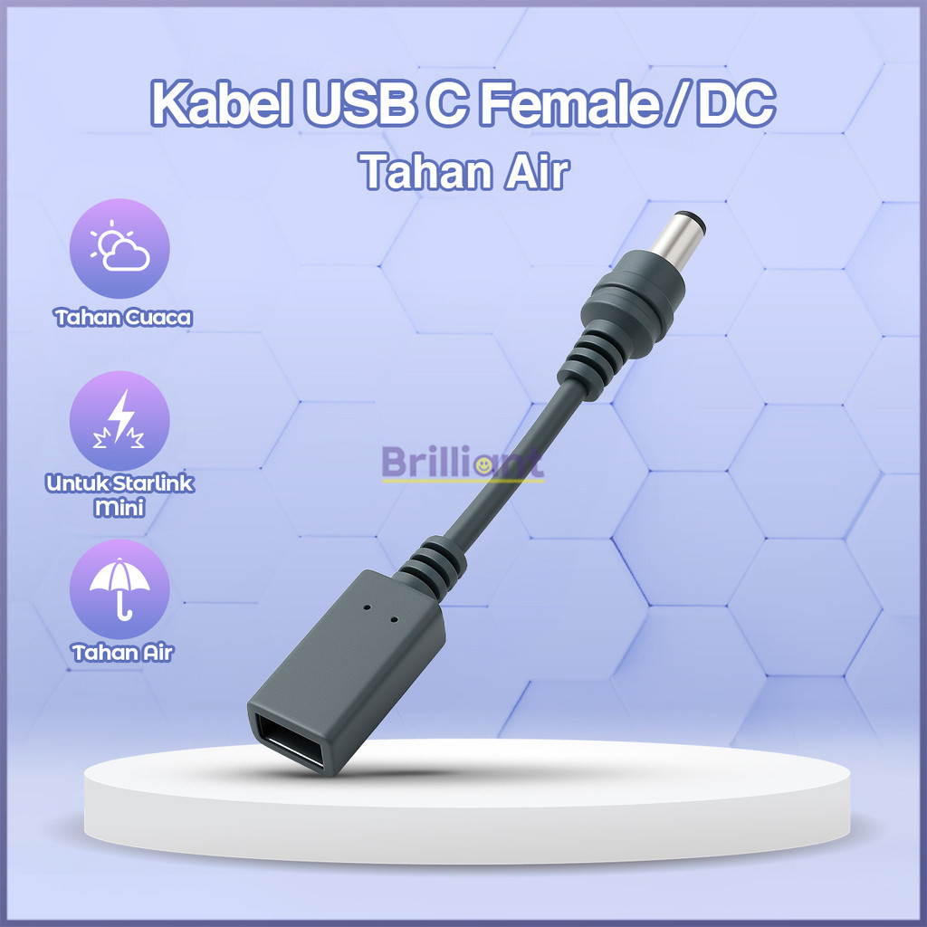 For Starlink Mini USB-C Female To DC Power Adapter AC Power Adapter Cable Transformer Converter