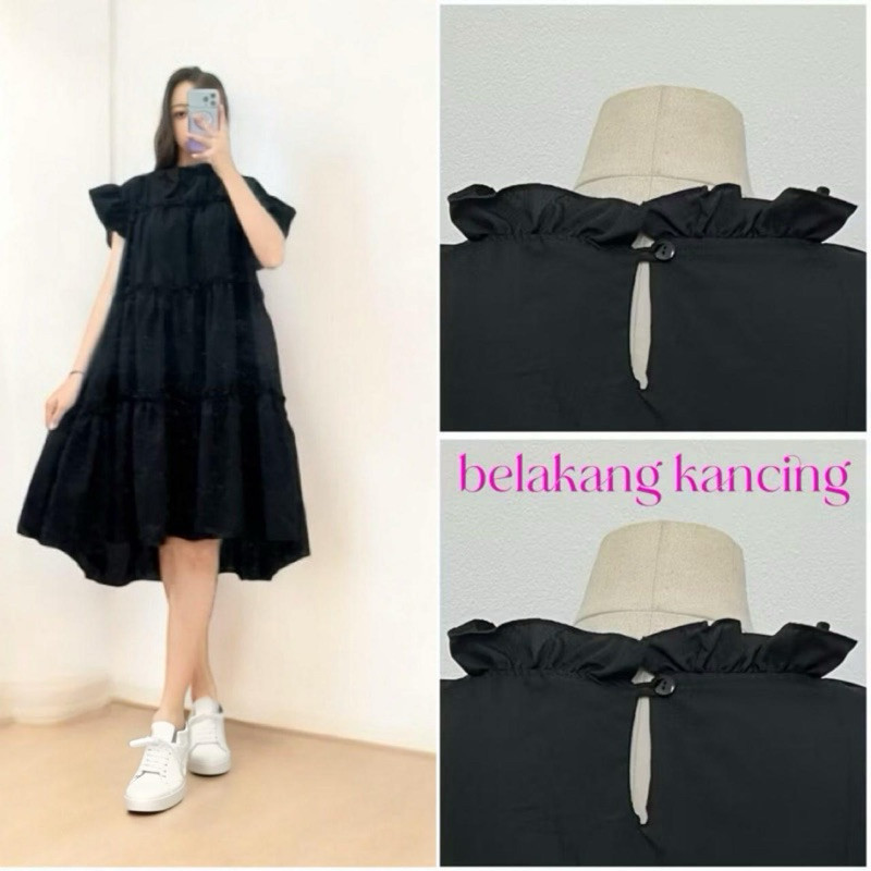 RKPERWIRA - ZFS BAJU DRESS WANITA LAVINI POLOS DAN MOTIF KEKINIAN / DOLLY DRESS / TREND GAUN MINI DR
